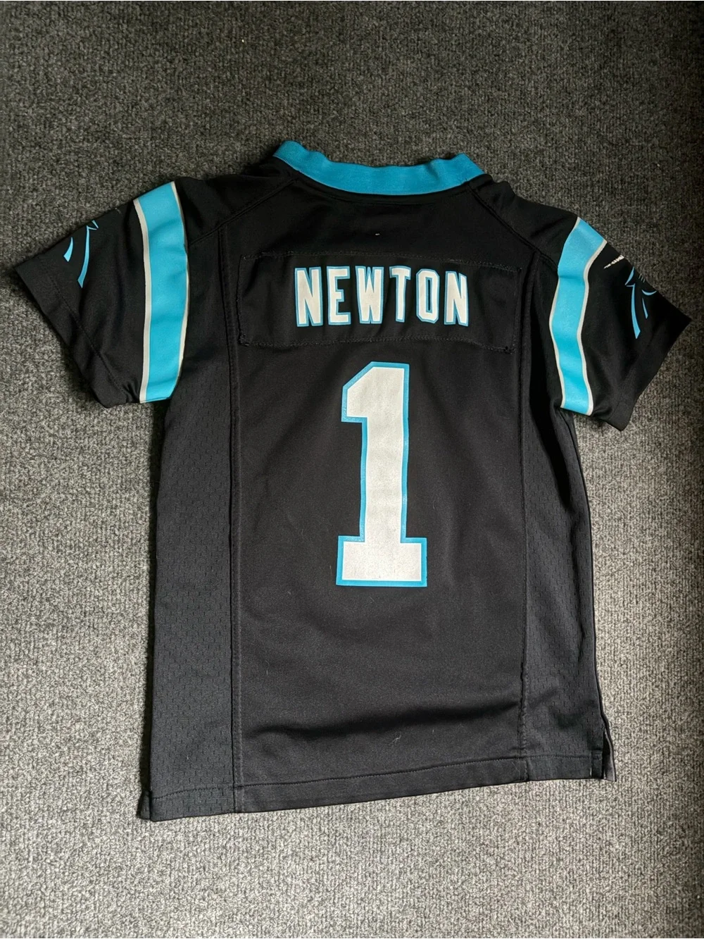 Cam Newton Nike Kids Carolina Panthers Black & Blue #1 Jersey